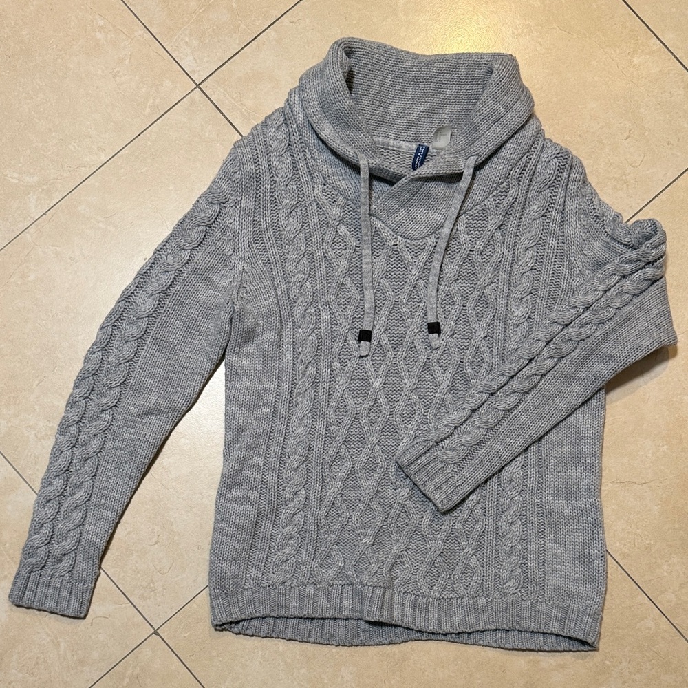 Gray Cable Knit Sweater